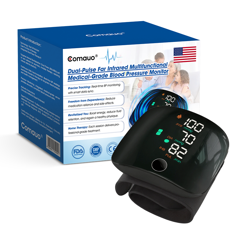 Comauo® Dual Pulse BP Monitor: The Only Blood Pressure Device That Heals While It Reads.