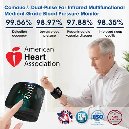 Comauo® Dual Pulse BP Monitor: The Only Blood Pressure Device That Heals While It Reads.
